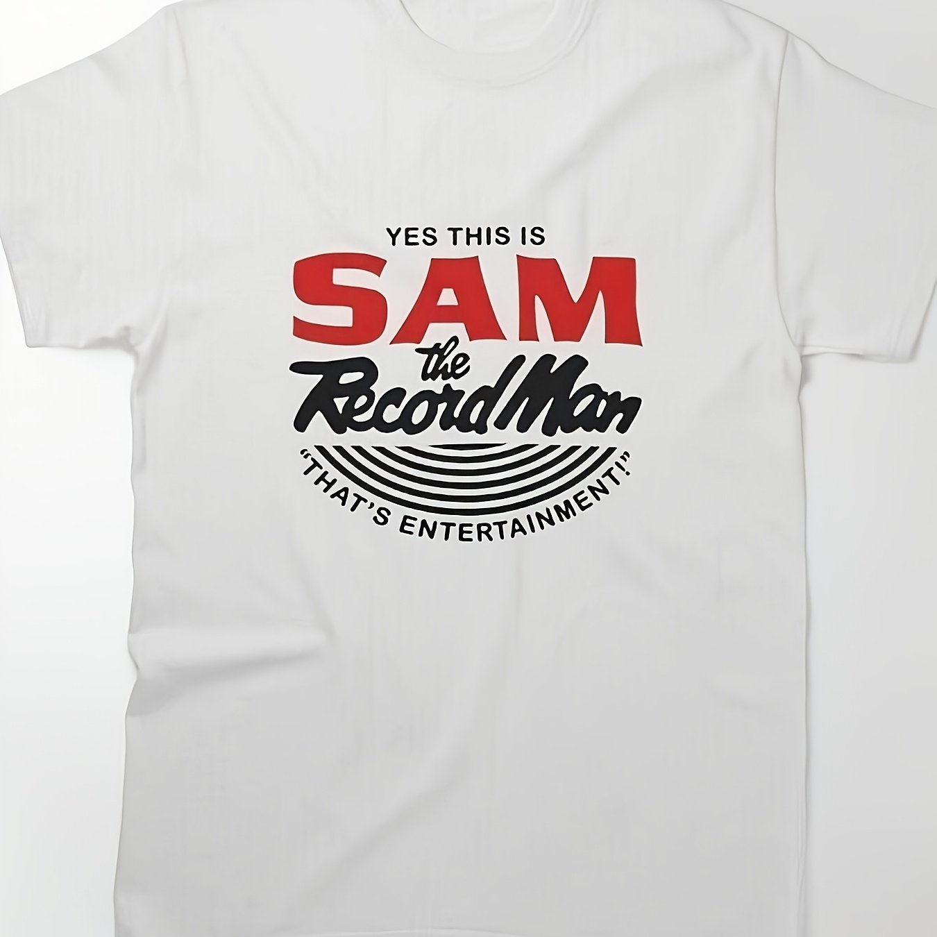 TEMU T-shirt Sam pour les passionnés de vinyles, un pour les amateurs de musique, Image 1_2108, T-shirt décontracté unisexe printemps-été pour tenue