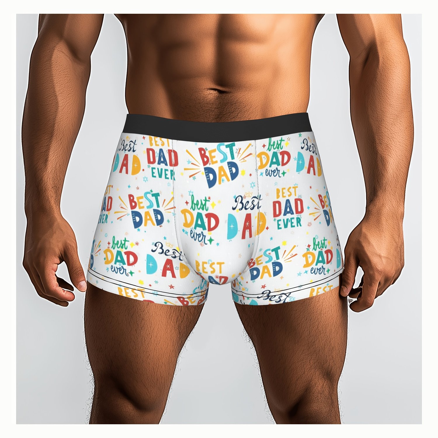 TEMU 1pc Best Dad Ever Happy Birthday Dad Gift Underpants Men's Briefs Ventilated Shorts Boxer Shorts