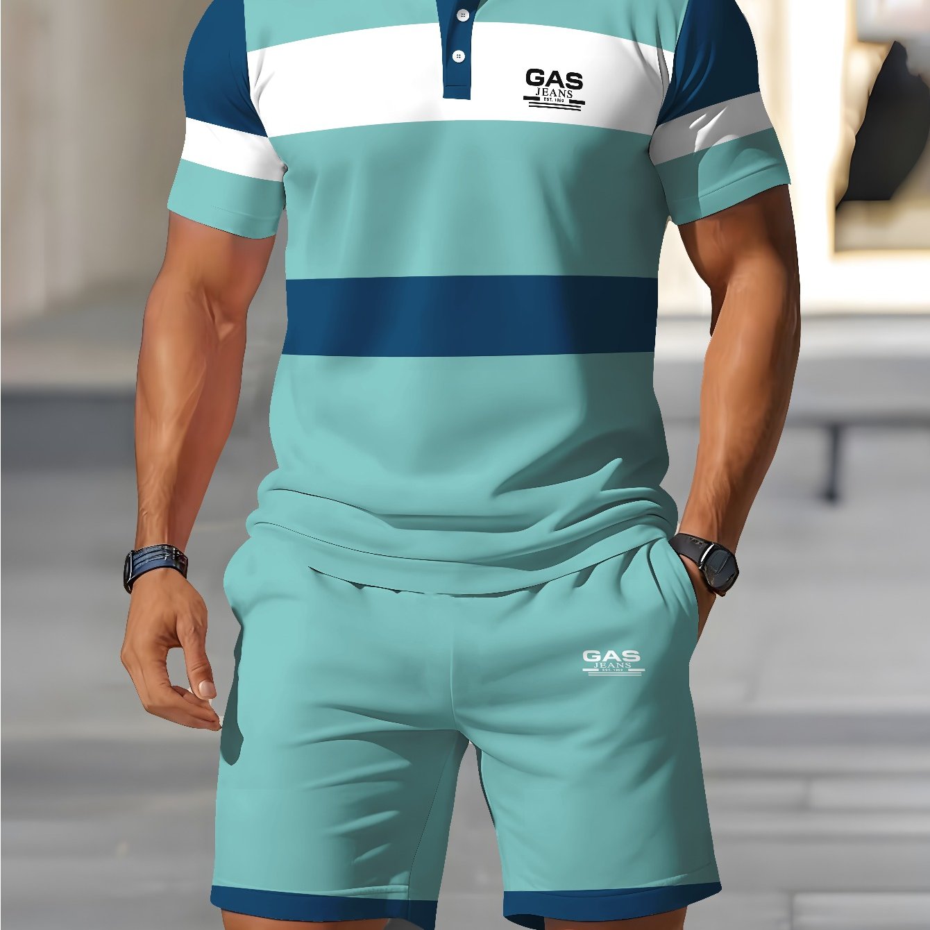 TEMU Summer Men's Casual Fashion Shirt   Shorts 2pcs Set, Summer Sportswear, Father's Day Gift Guide