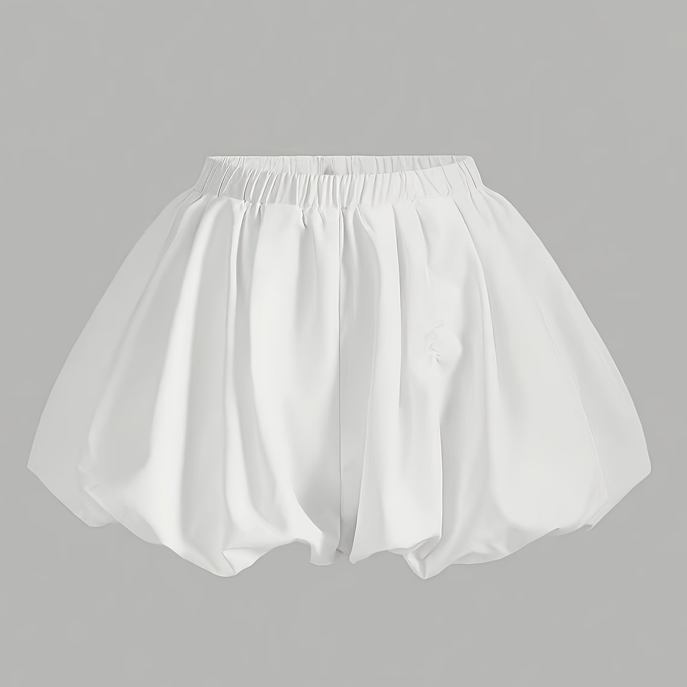 TEMU High-waist Bud Lantern Shorts With Elastic Waist, Versatile Cloud For Women, Summer/autumn Style
