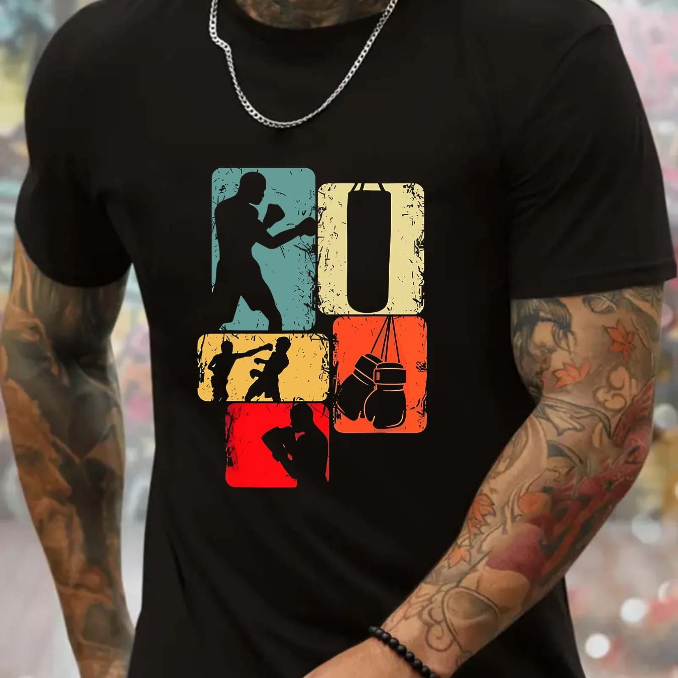 TEMU Men's Outdoor Sports T-shirt Casual Short Sleeve Crew Neck