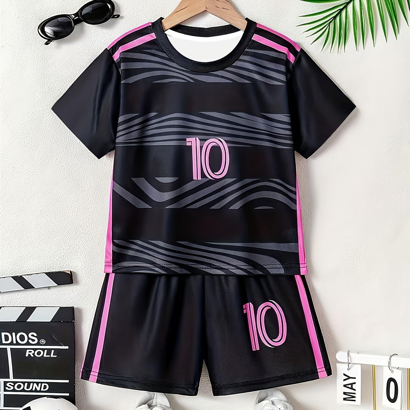 Image of Customizable Sports Shorts Set - Quick-drying, Diy Name Design - Suitable For Sports And Casual Wear, Soccer Uniform Set, Quick-drying, Diy Name Design, For Outdoor, And Clothes