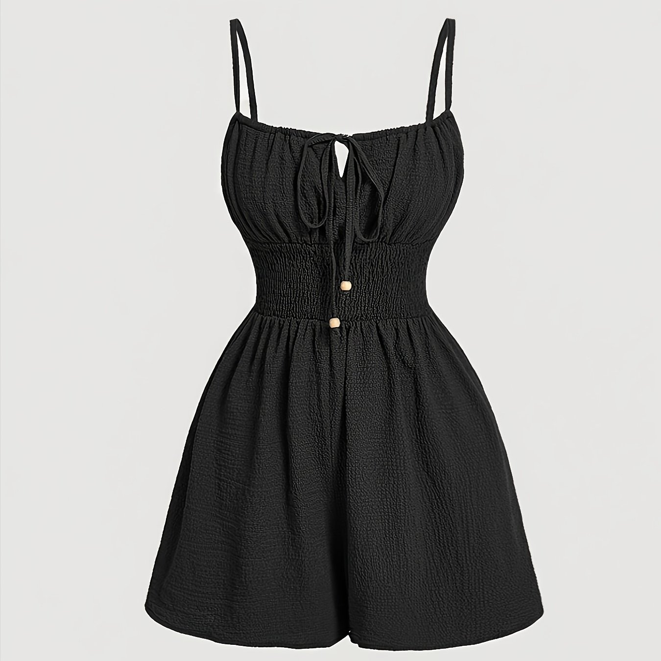 TEMU Solid Color Lace-up Wrap Jumpsuit