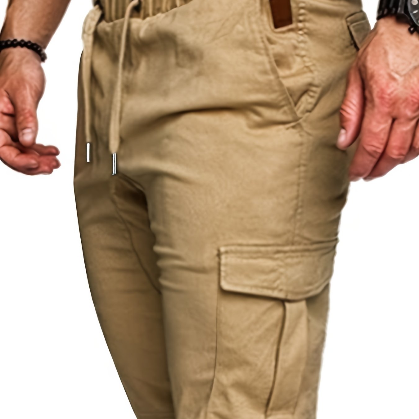 TEMU Kj-d04 Men's Five-inch Cargo Shorts, Ted With Stretch, Solid Color, Regular Fit For Outer Wear, Casual Shorts, Geng Yuanshi