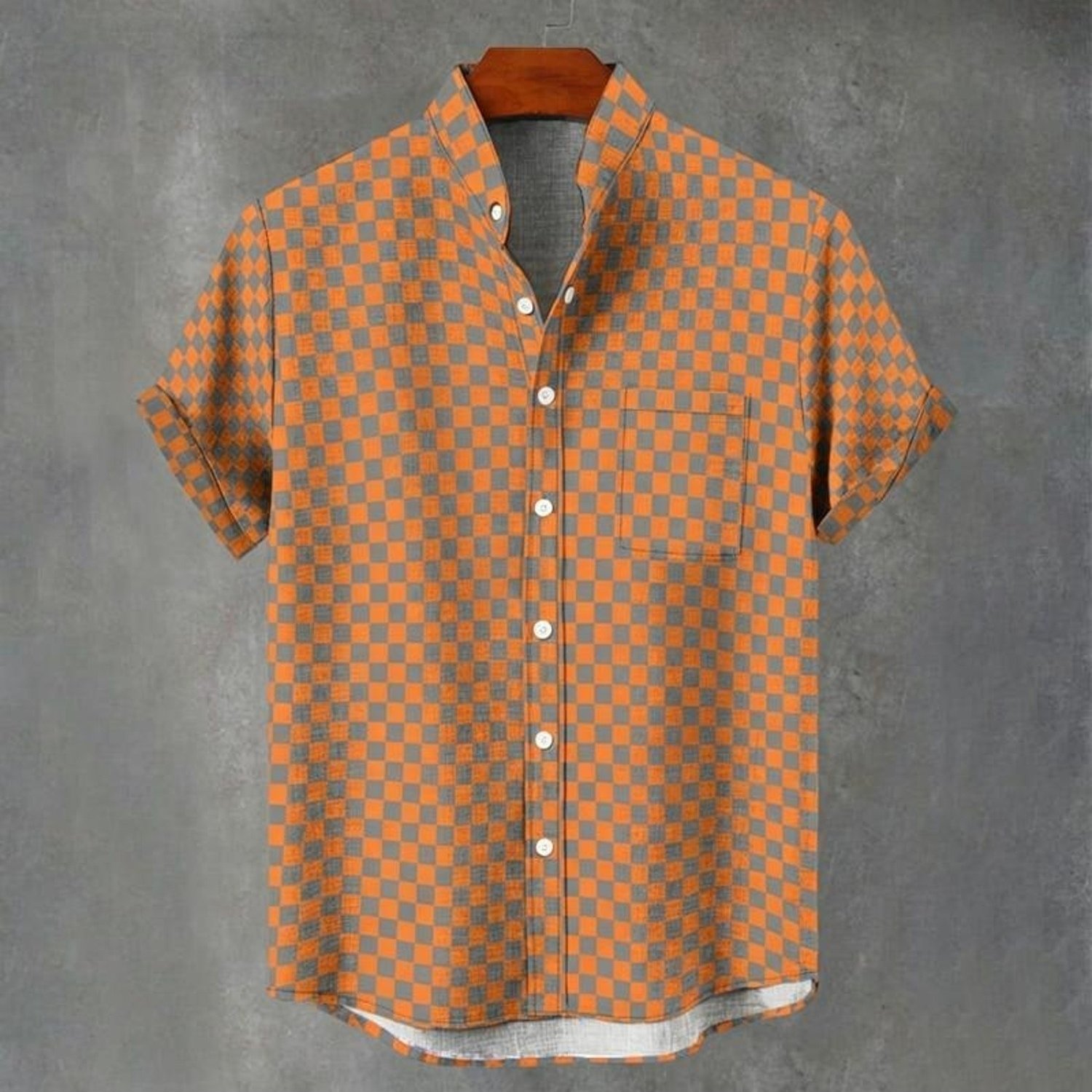 Image of Men's Collar Pocket Shirt, Polyester Fabric, Casual & Comfortable For Daily Wear, Color: Mixed Color|size: Multiple Specifications