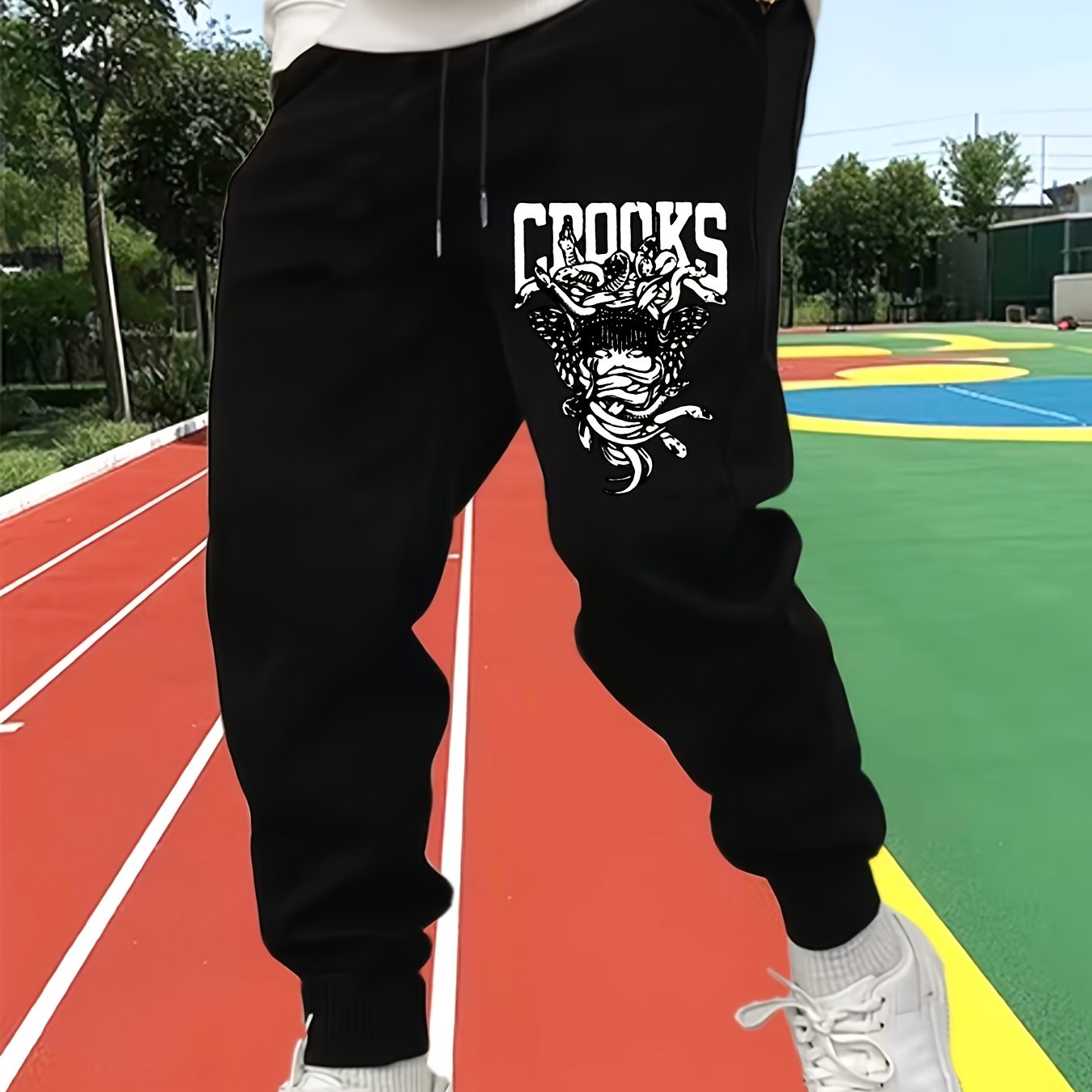 TEMU Pantalon de sport décontracté pour homme avec imprimé lettres - Tendance, et élégant, pantalon de transport simple et polyvalent, lavable en