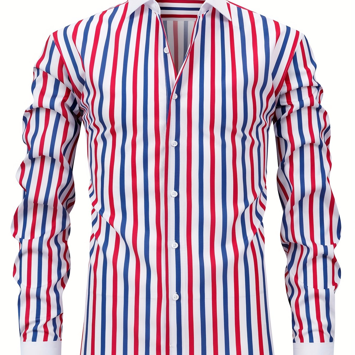 E-shop Herren Mandarin Kragen Color-Block Langarmhemd 2025 Neuer Digitaldruck Gestreiftes Business Casual Mode Exquisites Schneiderkunst Reguläre