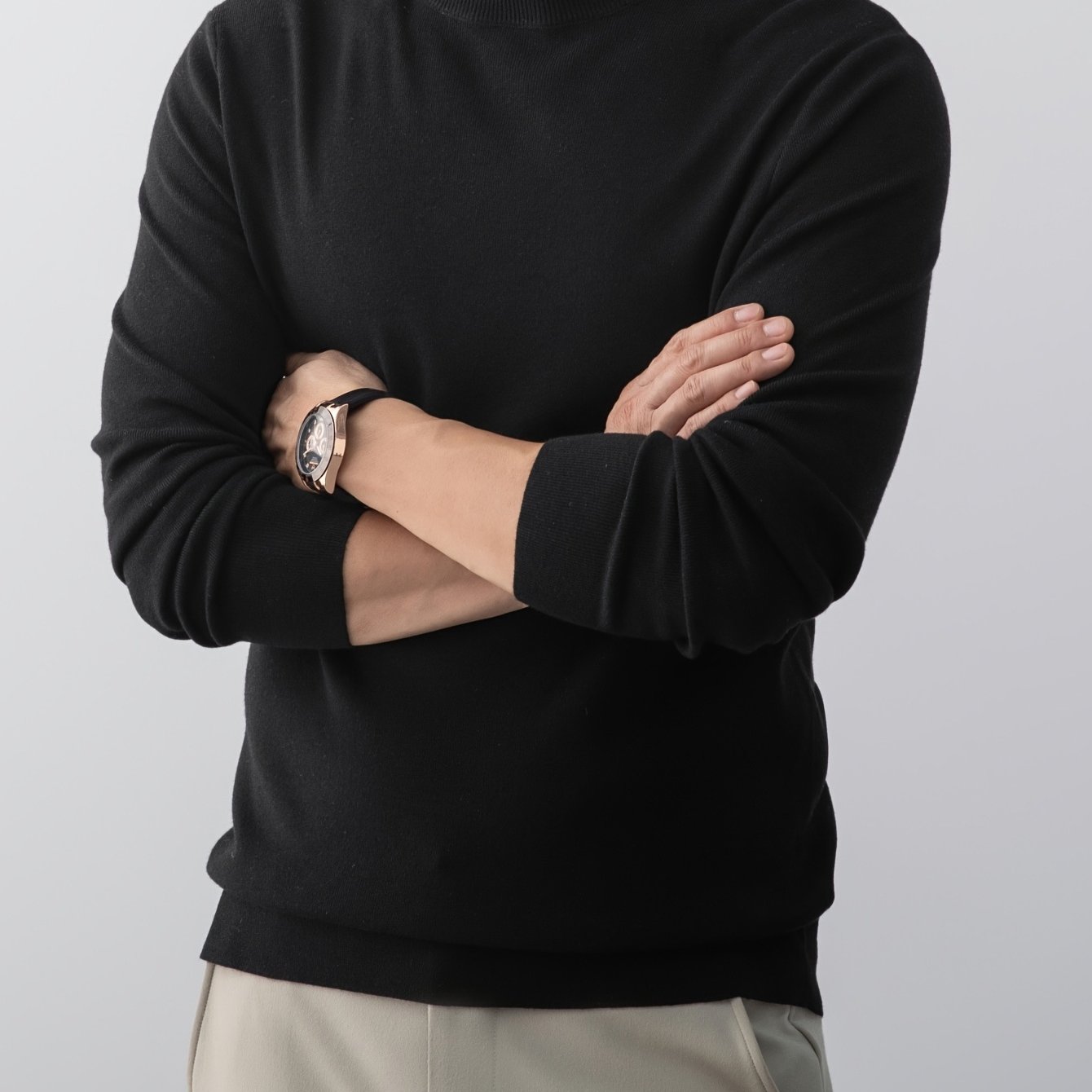 TEMU Men's Collar Thickened Warm Autumn And Winter Knitted Pullover (containing Velvet) Hem And Cuffs Are Flat And Integrated Without Ribbing, New