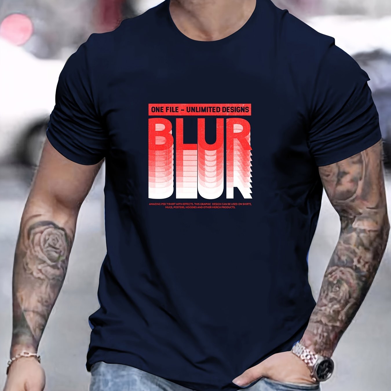 Blur Print T Shirt Tees Men Casual Short Sleeve T shirt - Temu Canada