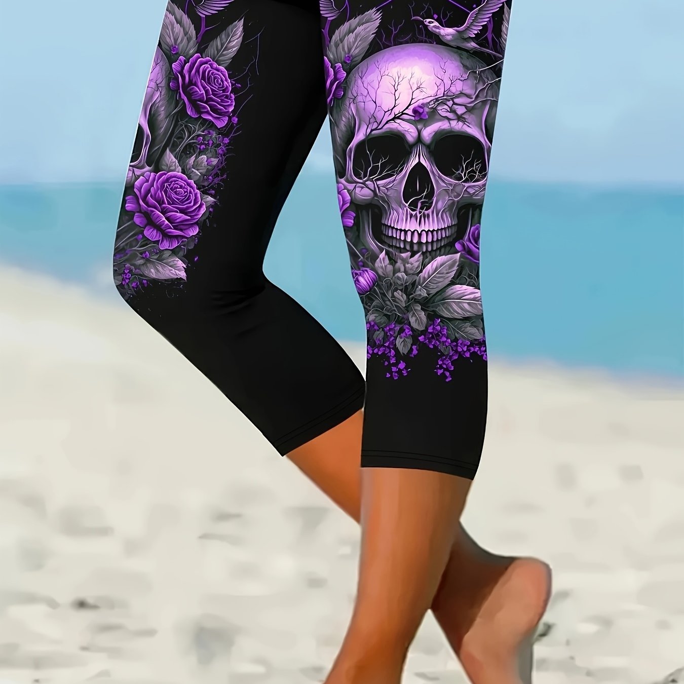Women's Capri Pants, Printed Leggings