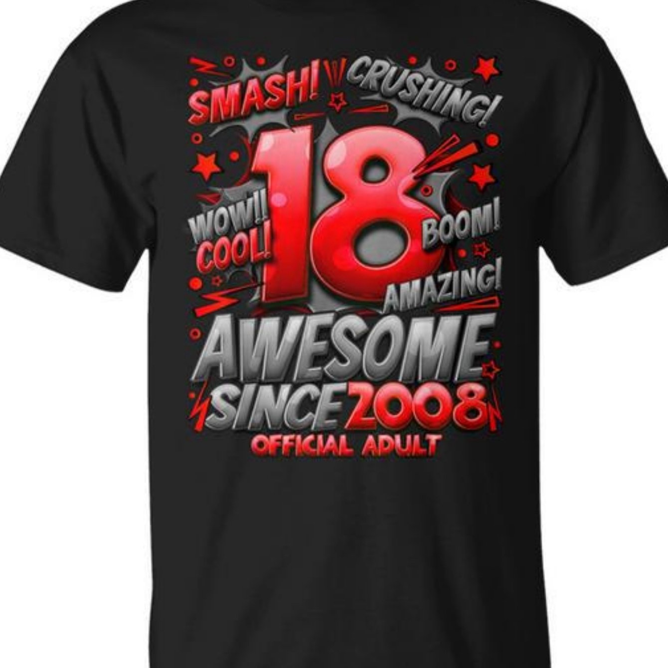Image of Official Adult 18 Year Old For Boys 18th Birthday Boy T-shirt