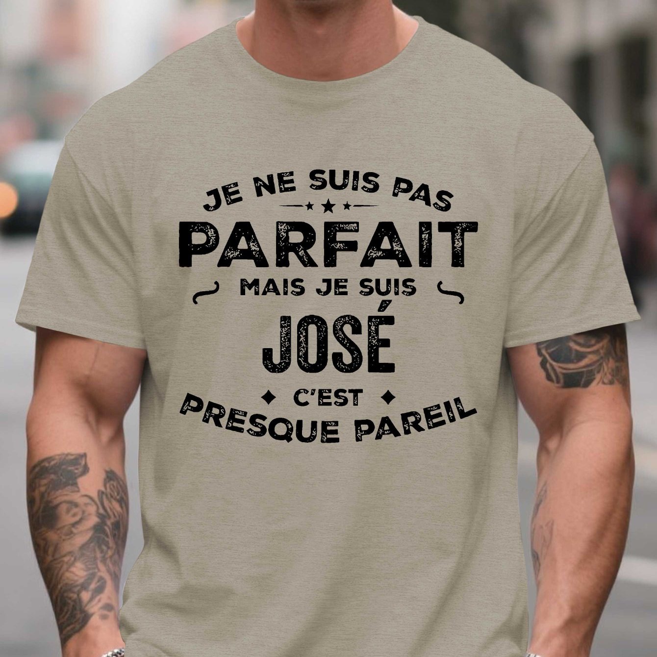 TEMU T-shirt d'été à manches courtes pour hommes, nom français humoristique et amusant