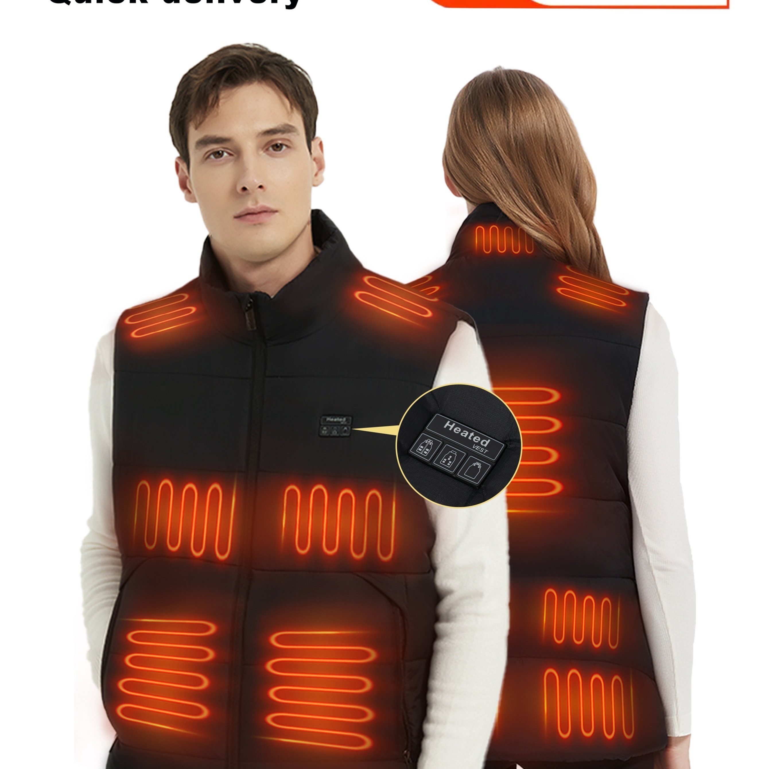 TEMU Heated Vest For Men And Women, Power Bank Not Included, 3 Adjustable Temperatures, Electric Heated Vest, Thermal Jacket, Heated Jacket, Suitable