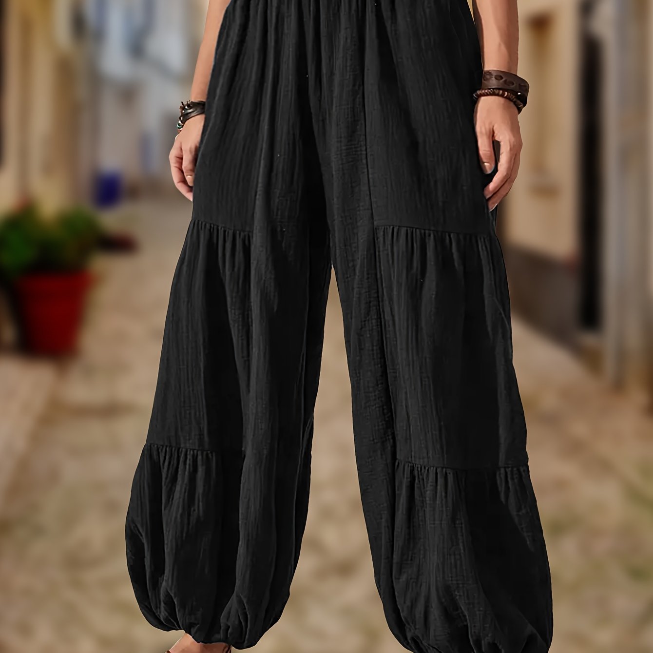 Plus Size, Extended New Style -size Women's Bloomers With Textured , Loose Fit,, And Elegant Style