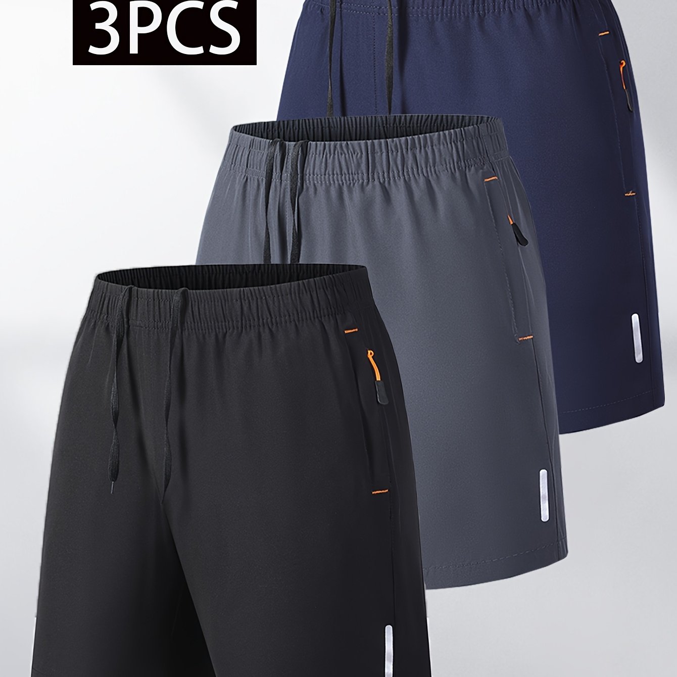 E-shop 3-teilige Herren-Ultradünne-Sommer-Shorts, schnelltrocknende atmungsaktive Sportshorts, Freizeitunterwäsche