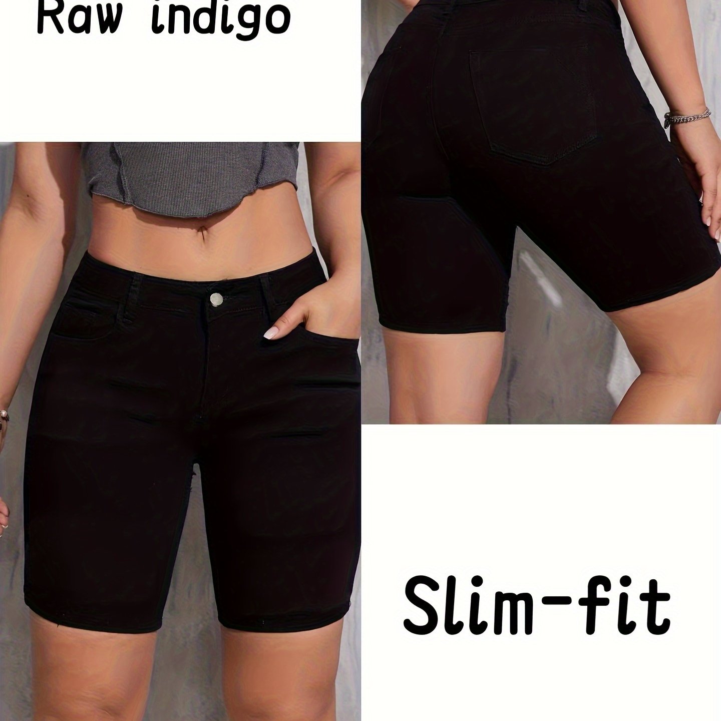 Image of Women's Stretch Black Skinny Fit Cropped Jeans