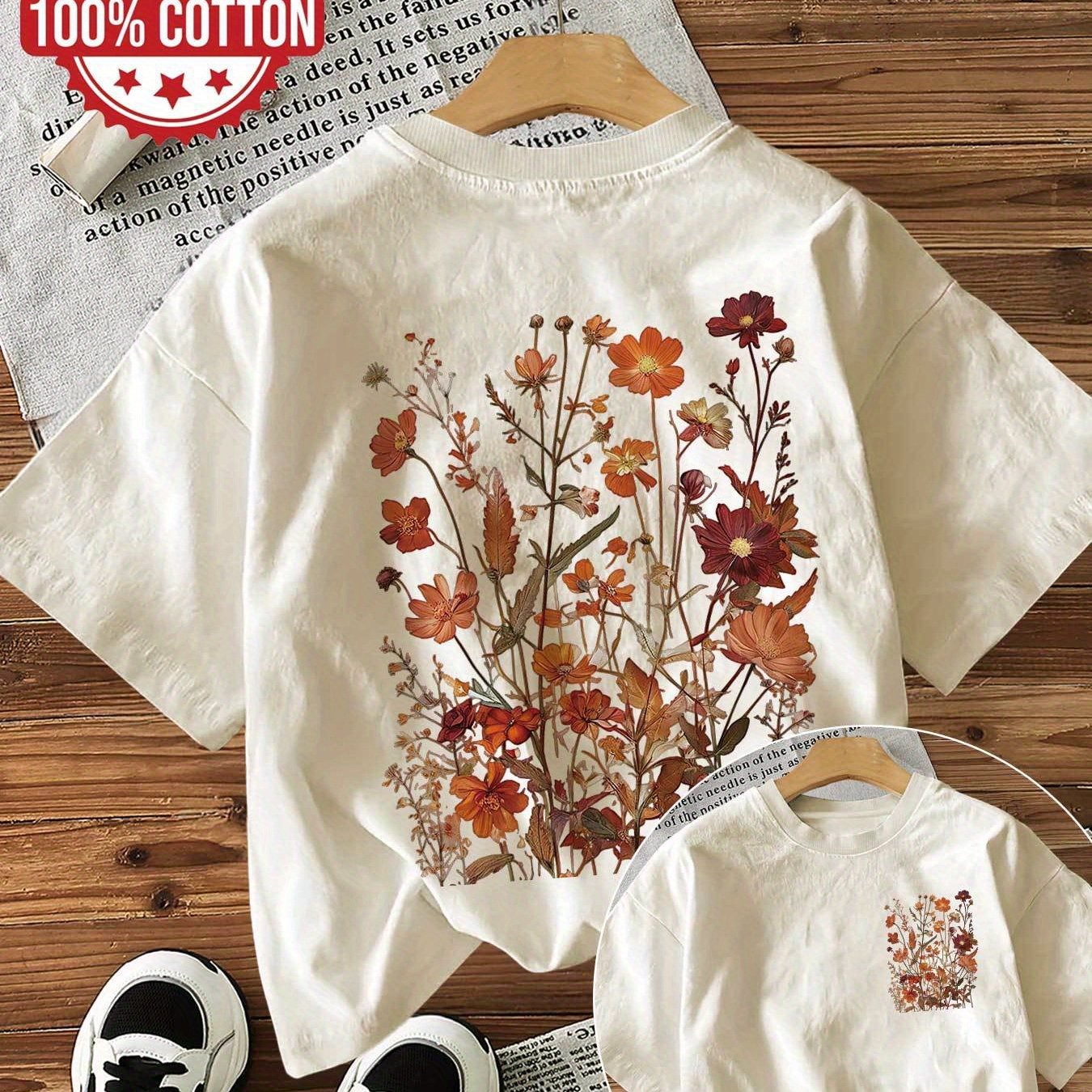 Graphic Print T-shirt, Short Sleeve Crew Neck Casual Top For Summer And Spring, Women's Clothing