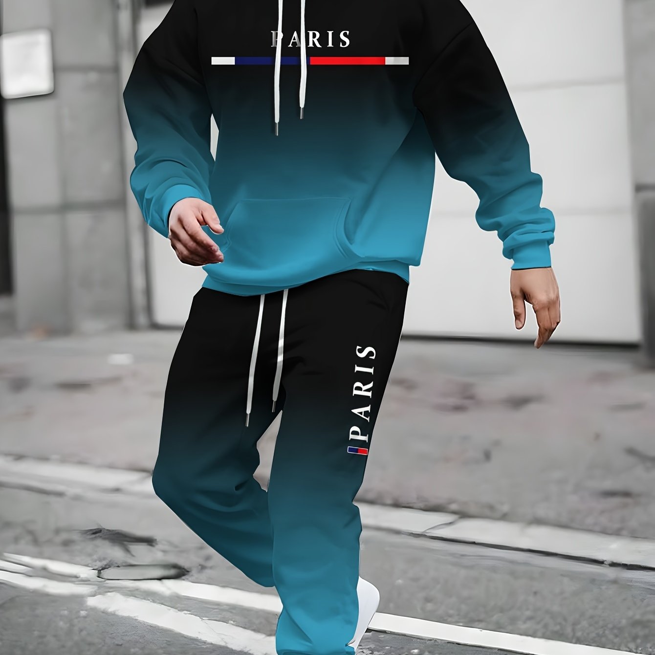 E-shop Plus Size Kapuzenpullover und Jogginghose Set Herren