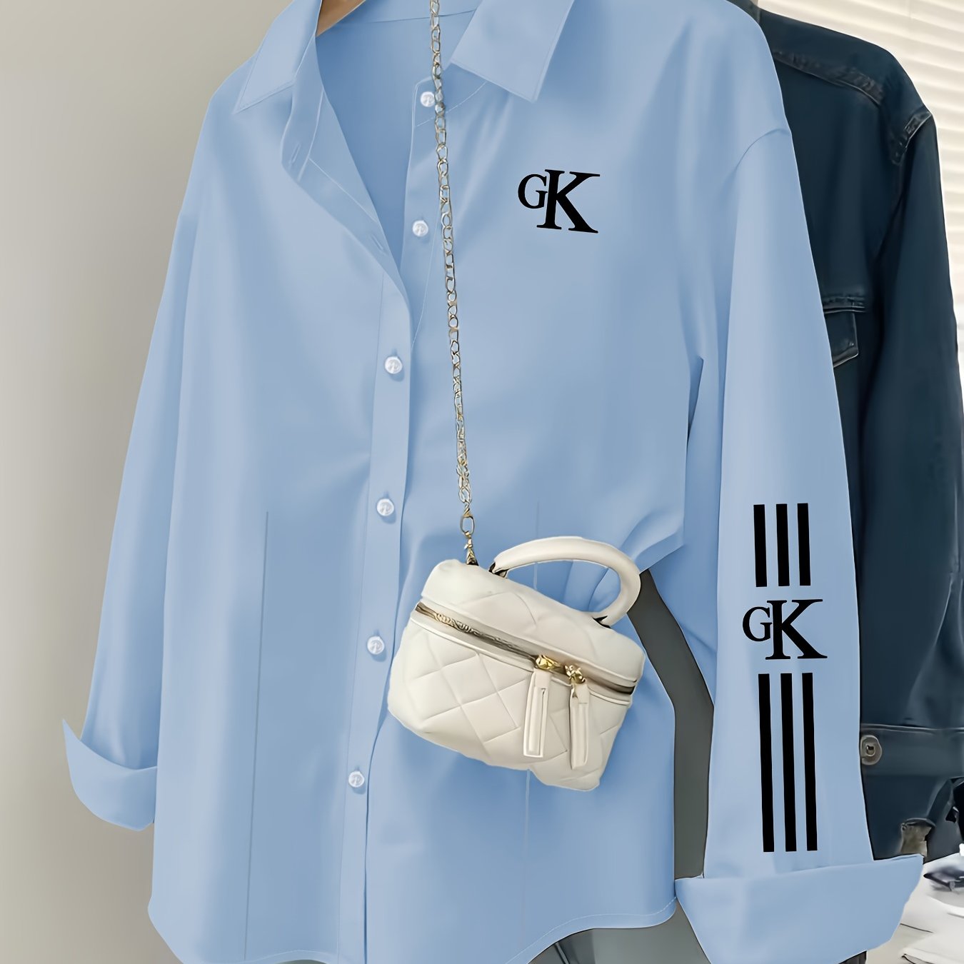 TEMU Camicia Divertente | Blusa con Stampa GK, Versatile per Indossare Singola e , Top da Donna a Maniche Lunghe con Bottoni e 2026