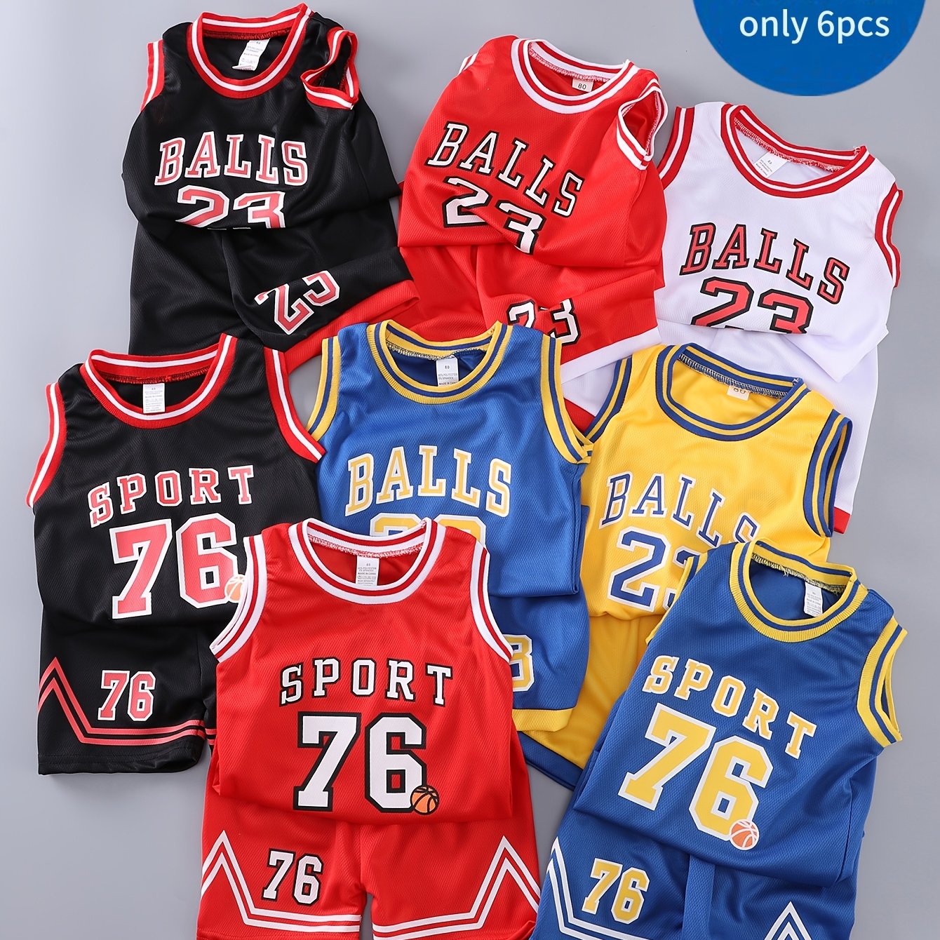 Random 3 Sets, 6pcs Set ~ Fashionable Cool Athletic Vest Set, For Outdoor