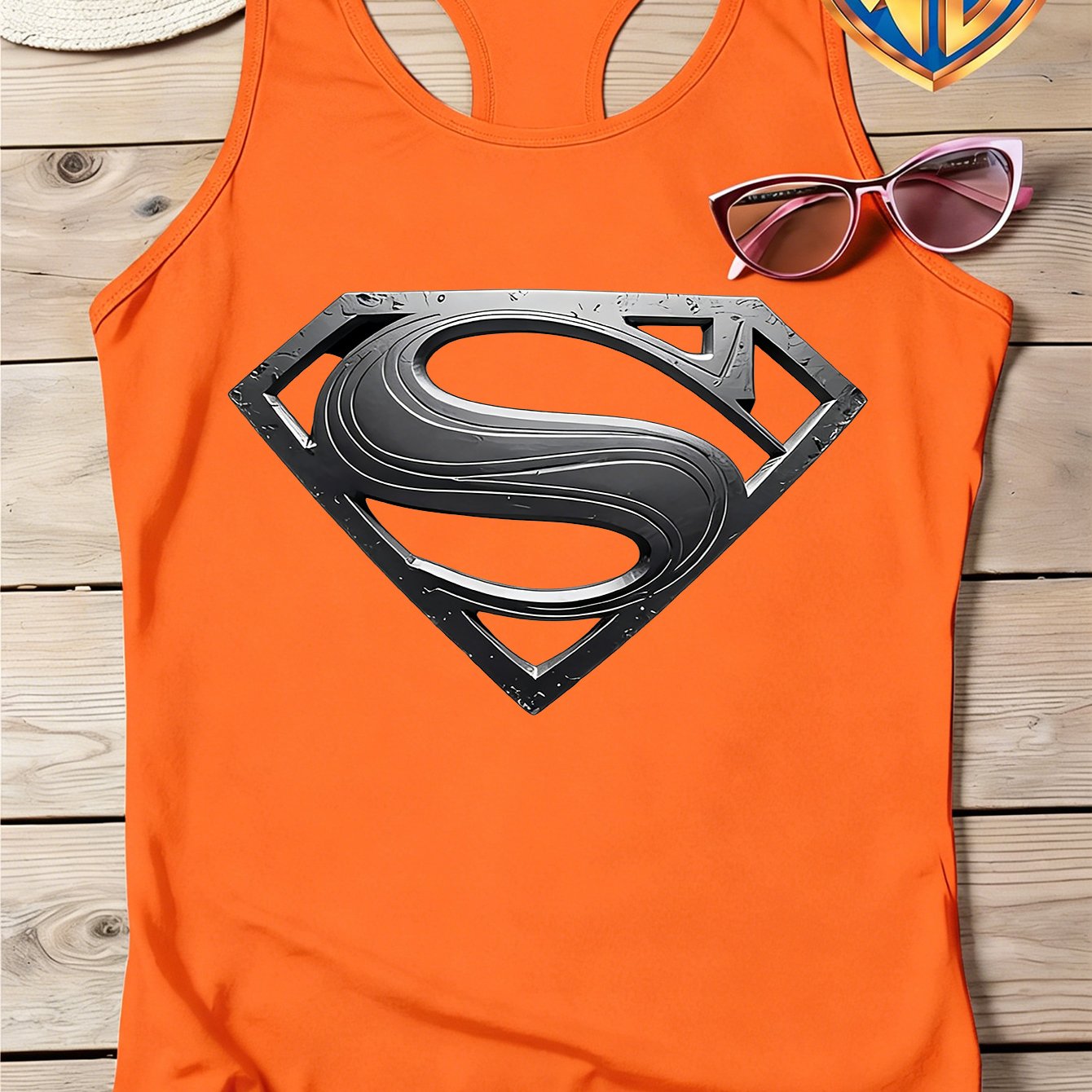 TEMU Wb Warner . Licensed T-shirt "superman" Print Vest Women's 2026 Summer Collection, Summer New Arrival, Women's Summer Vest, Multiple Color