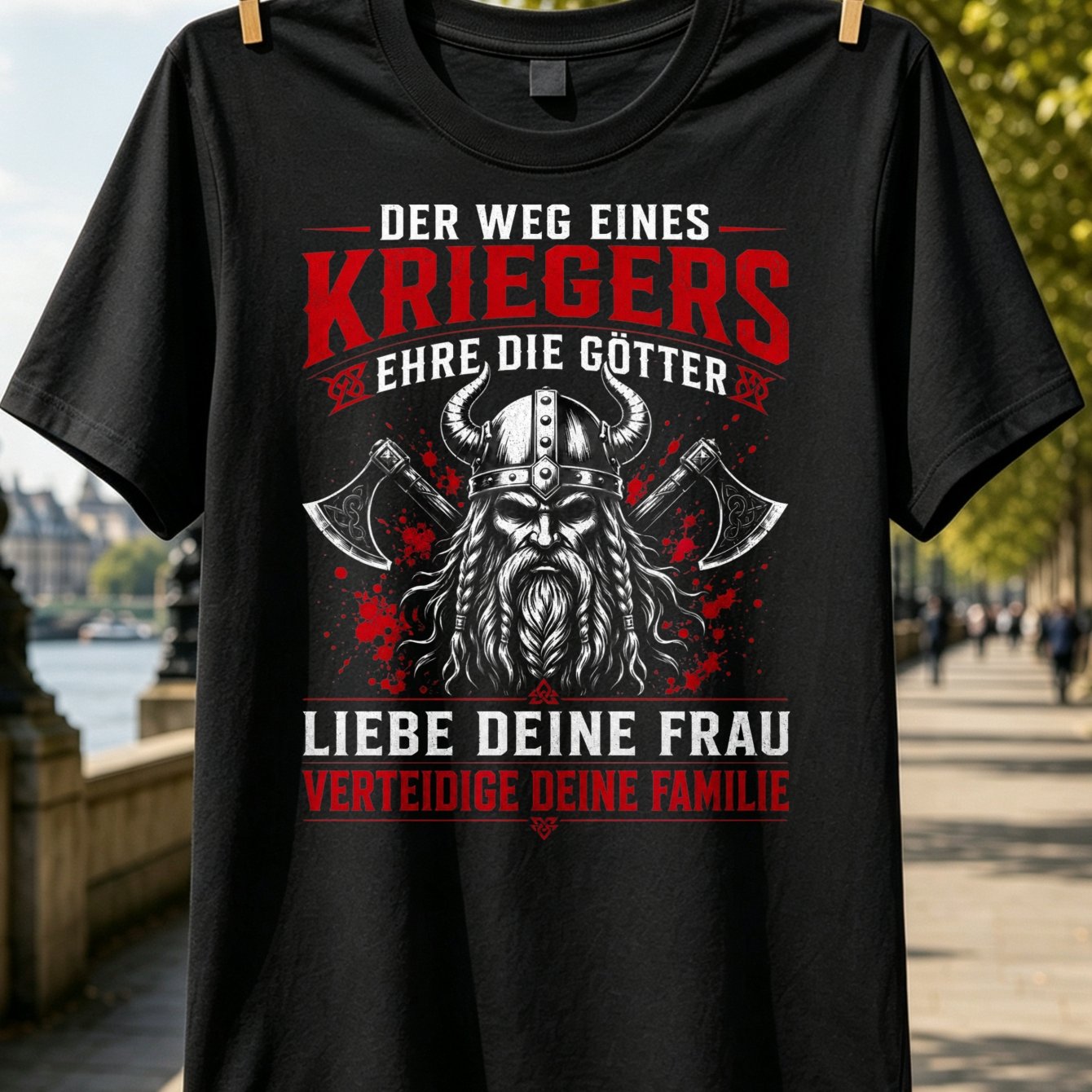German Warrior Path Quote Wife With Horned And Red T-shirt Unisex T-shirt