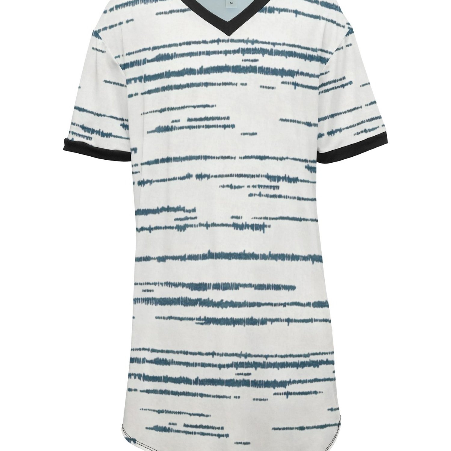 TEMU White Line Men's V-neck Nightgown Comfortable Loose Print Nightgown Gift For Husband Elders Party Father's Day