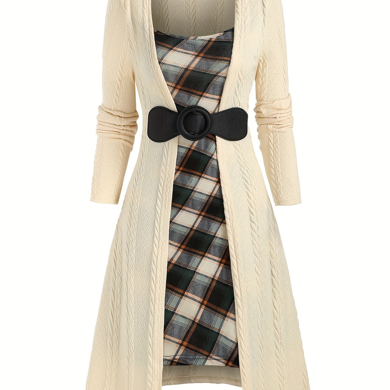 European And Elegant Temperament Button Print Dress For Women