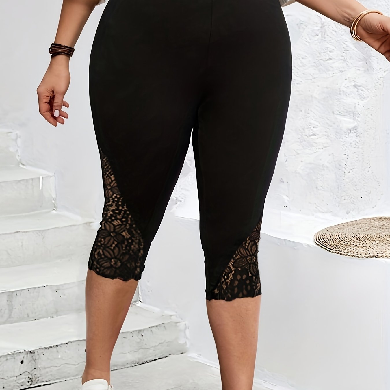 E-shop Elegante Leggings in Übergröße mit hoher Taille hohem Stretchanteil – Schaffen Sie einen Look mit unseren Leggings mit hoher Taille! Caprihosen