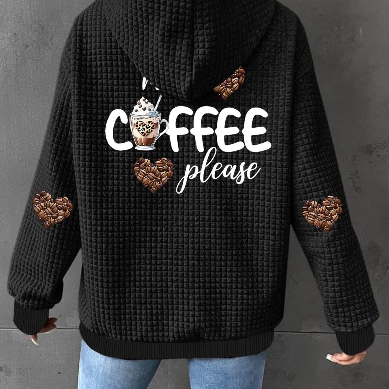 TEMU New Stylish And Comfortable Waffle Jackets For Women, Featuring A Zip-up Hood And A Lightweight Design. Casual Sports Outerwear For Ladies.