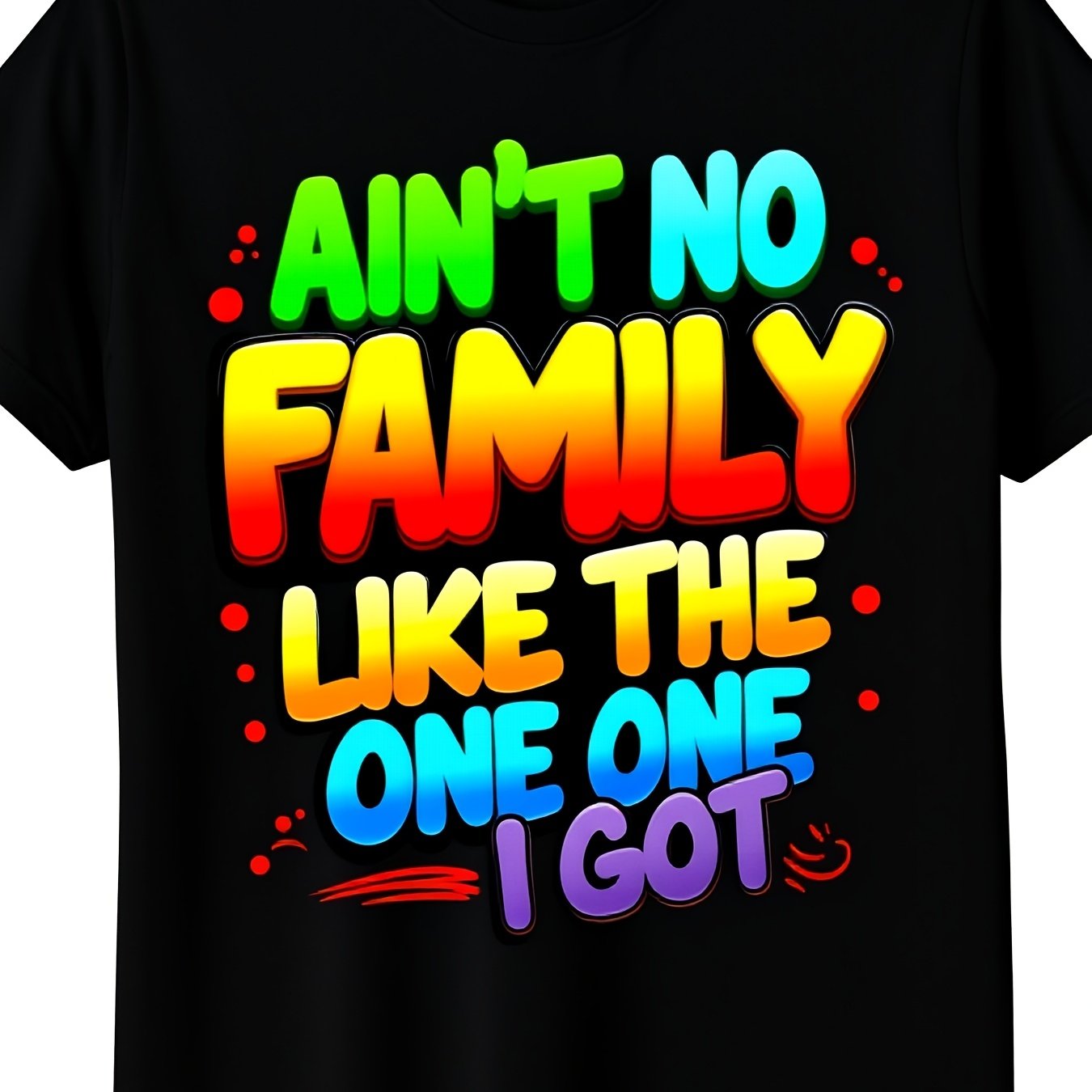 TEMU Ain't Like The 1 Matching Family Reunion T-shirt Unisex 2026 Black T-shirt2retro Casual Short-sleeved T-shirt With A Round Neck And Printed