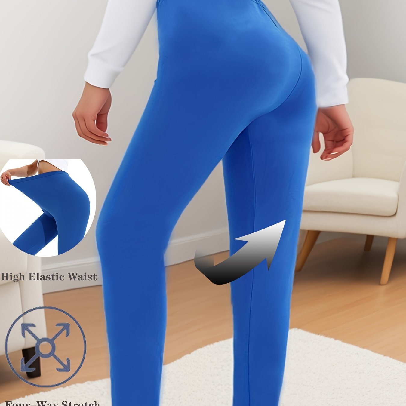 E-shop Plus Size - Plus Size - Große Größen Damen Einfarbige Strumpfhose Neun Punkte Hose Hochelastische Taille Leggings Alltags-Hosen