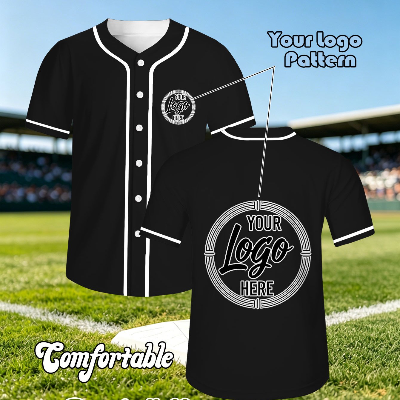 TEMU A Baseball Jacket—a Fully Customizable Baseball Jersey With Your Logo , A Completely Personalized Team Uniform. It's An Essential Item For Team