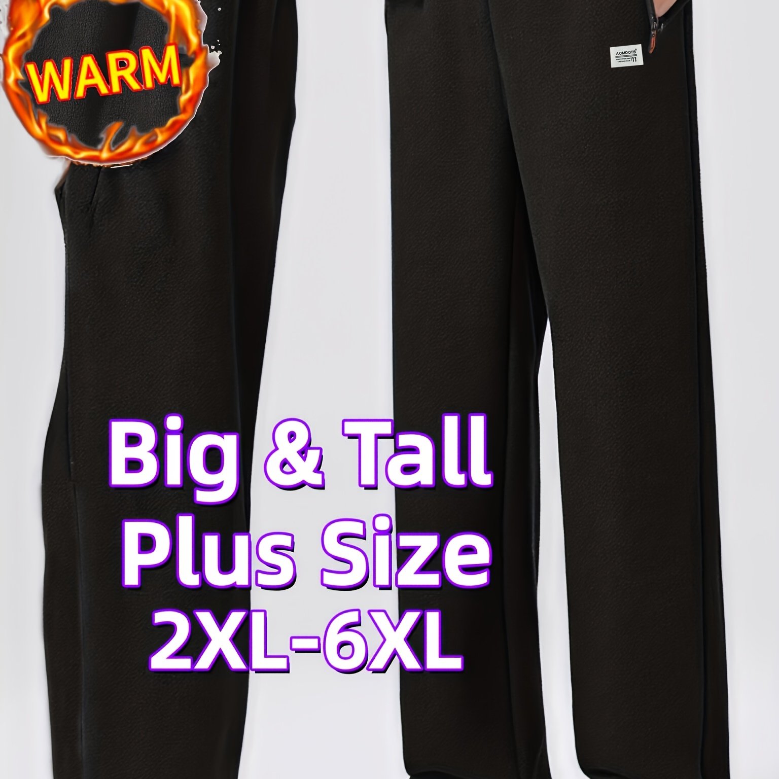 TEMU Nieuwe Herfst en Winter, Heren Plus Size Dubbelzijdige Fleece Joggingbroek 2XL-6XL - Dikke Winter Joggingbroek voor Heren, Losse Fit Broek met