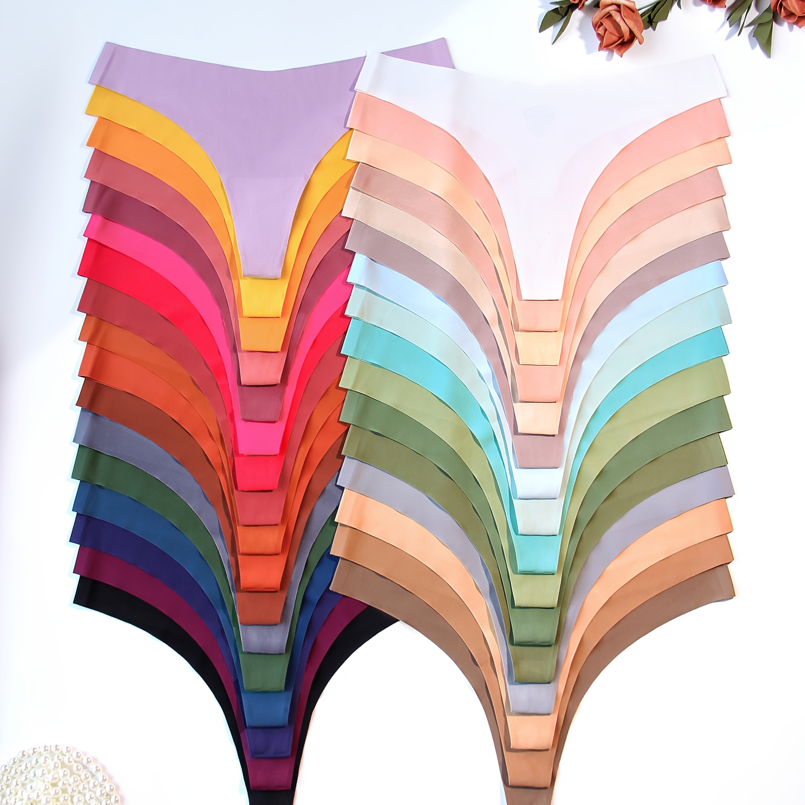 Image of 33pcs Plain-colored Non-marked Sexy Ladies Underwear Non-marked Breathable Soft Comfortable Personality Underwear Women Seamless Suit