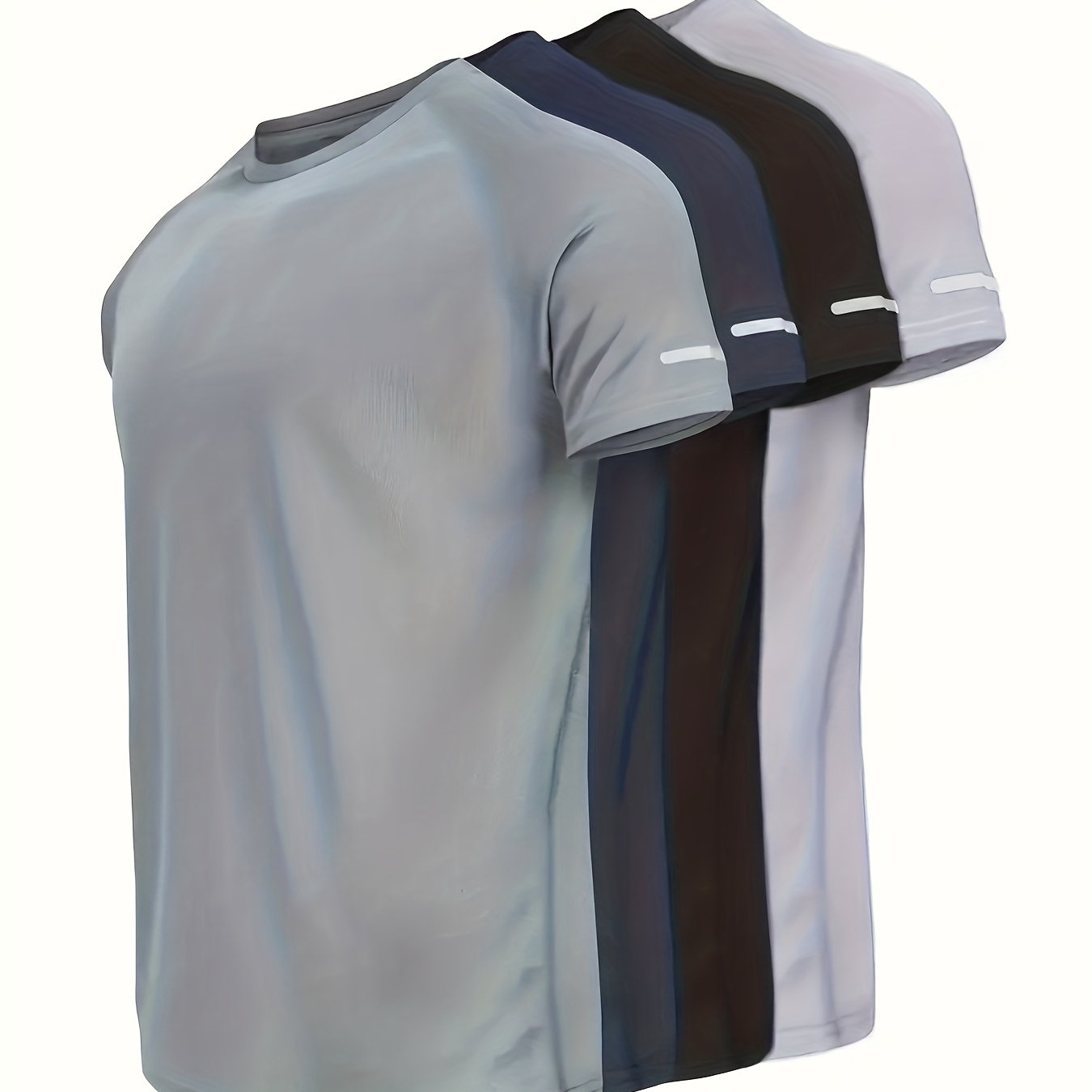 E-shop 4 Stück Herren Sommer Premium Trendige Atmungsaktive Schnelltrocknende T-Shirts – Feuchtigkeitsableitende Rundhals-Shirts mit Verbesserter