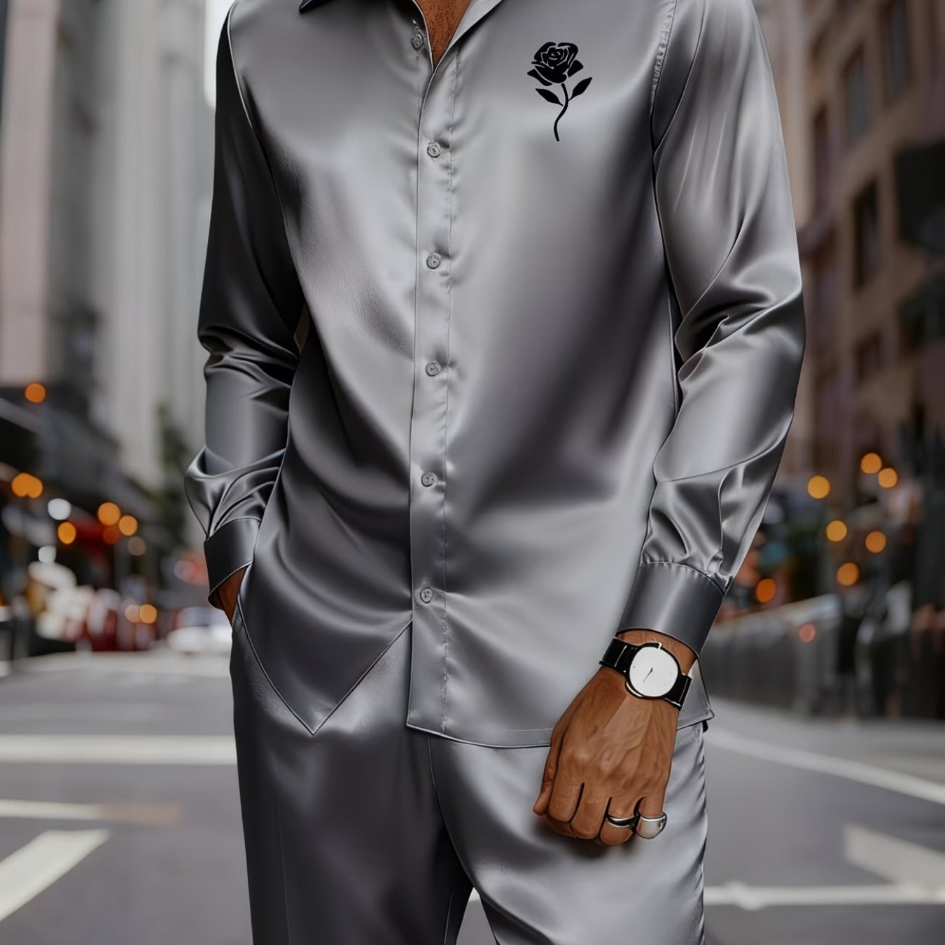 2pcs Set, Fashionable Men's Button- Shirt With Collar And Pants, Breathable And Comfortable, Suitable For Occasions. Ideal For Holiday Gifts/ A Must-have Men's Gift, Perfect For Family, , Brothers, .