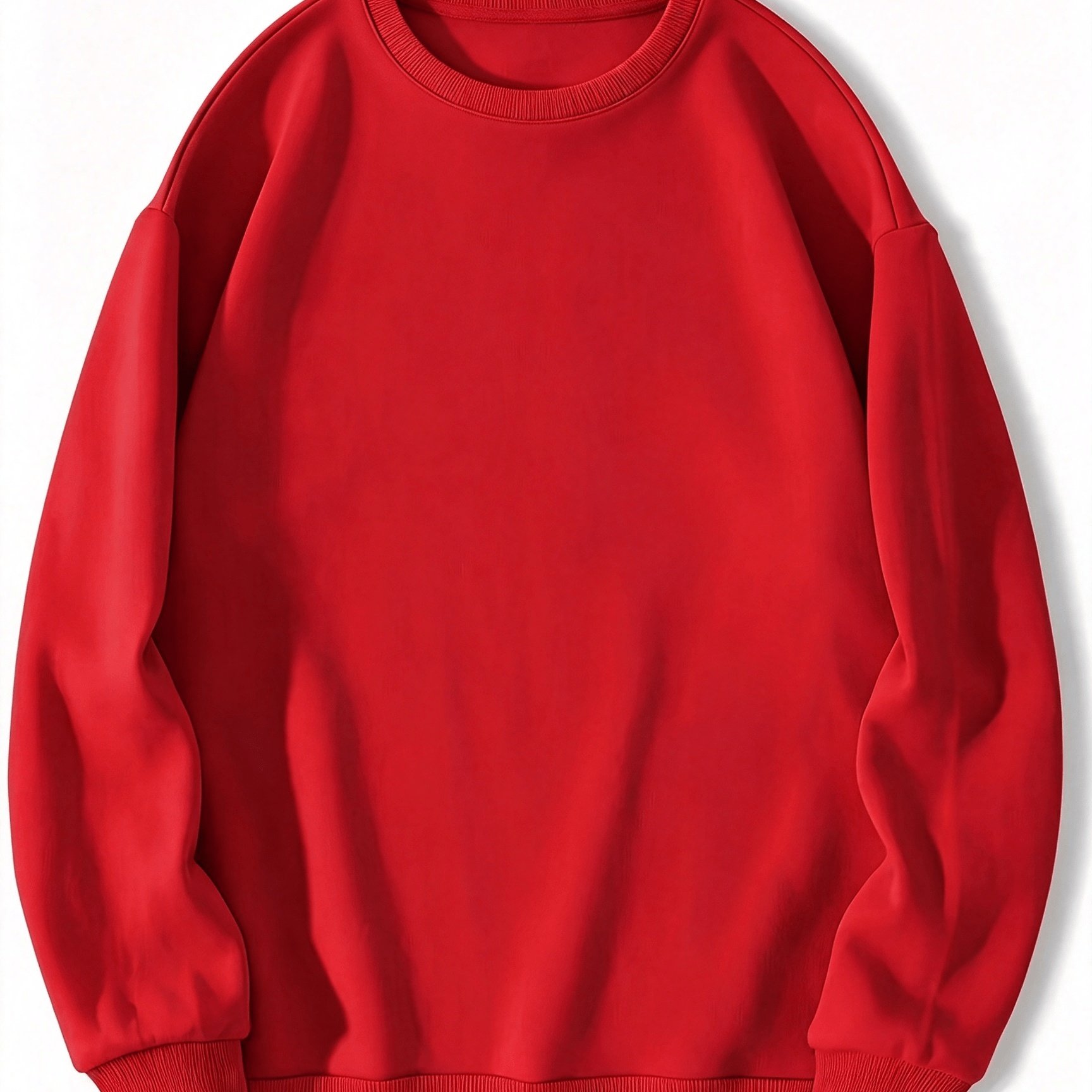 TEMU Solid Trendy Sweatshirt, Men's Casual Crew Neck Sweatshirt For Men Fall Winter