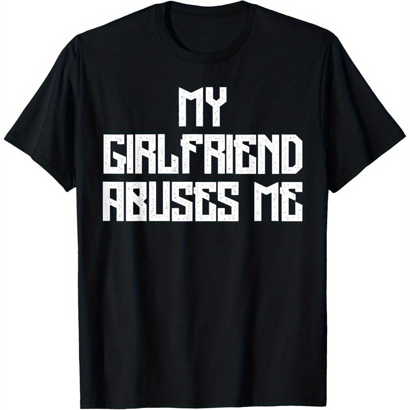 TEMU T-Shirt "Ma M'Abusse" - T-Shirt Graphique Drôle pour Petit Ami, Haut Humoristique, T-Shirt Coton Col Rond Décontracté, Confortable et Respirant,