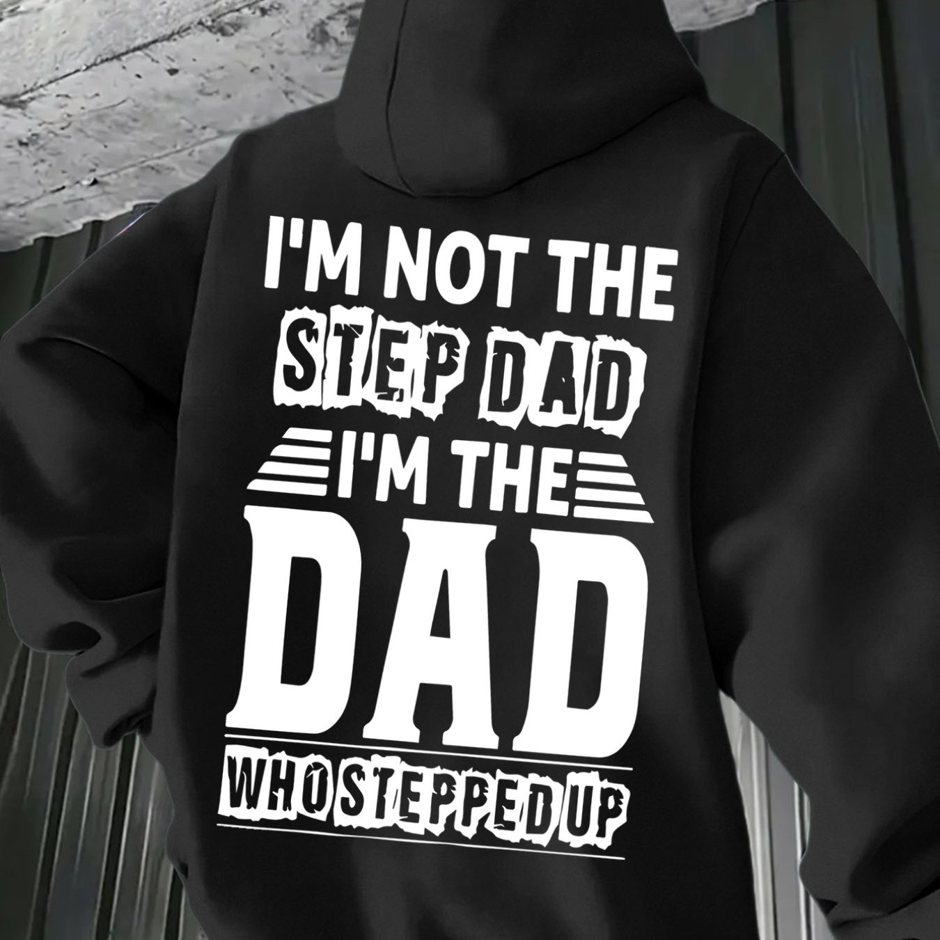 TEMU S Sweat à capuche graphique amusant pour papa - LA POUR papa Qui A Pris La Rouge avec Lettrage Pull Tricoté à Capuche Lavable en Machine Pull