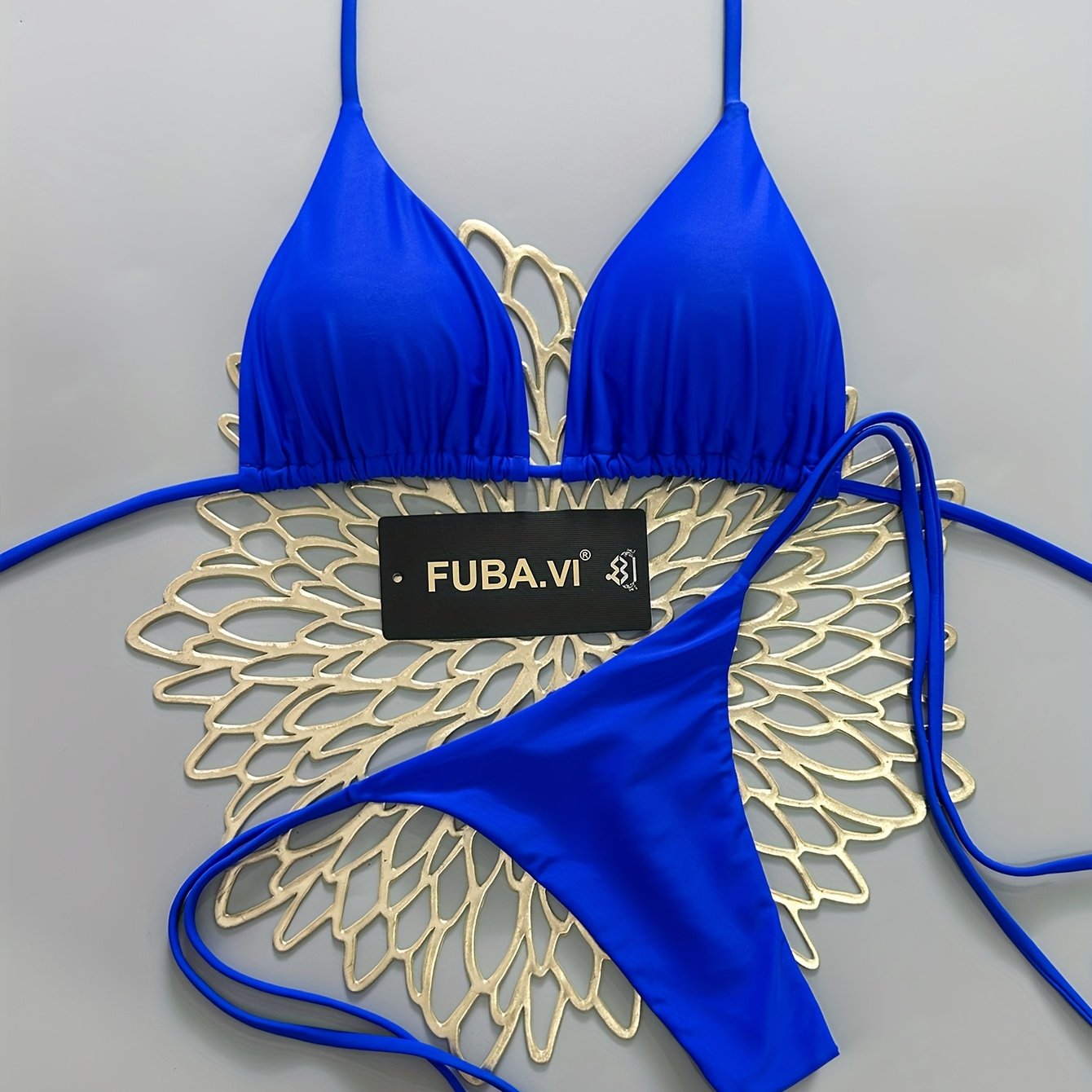 TEMU Western Swimwear New Halter Neck Triangle Cup Swimsuit Bikini Vacation