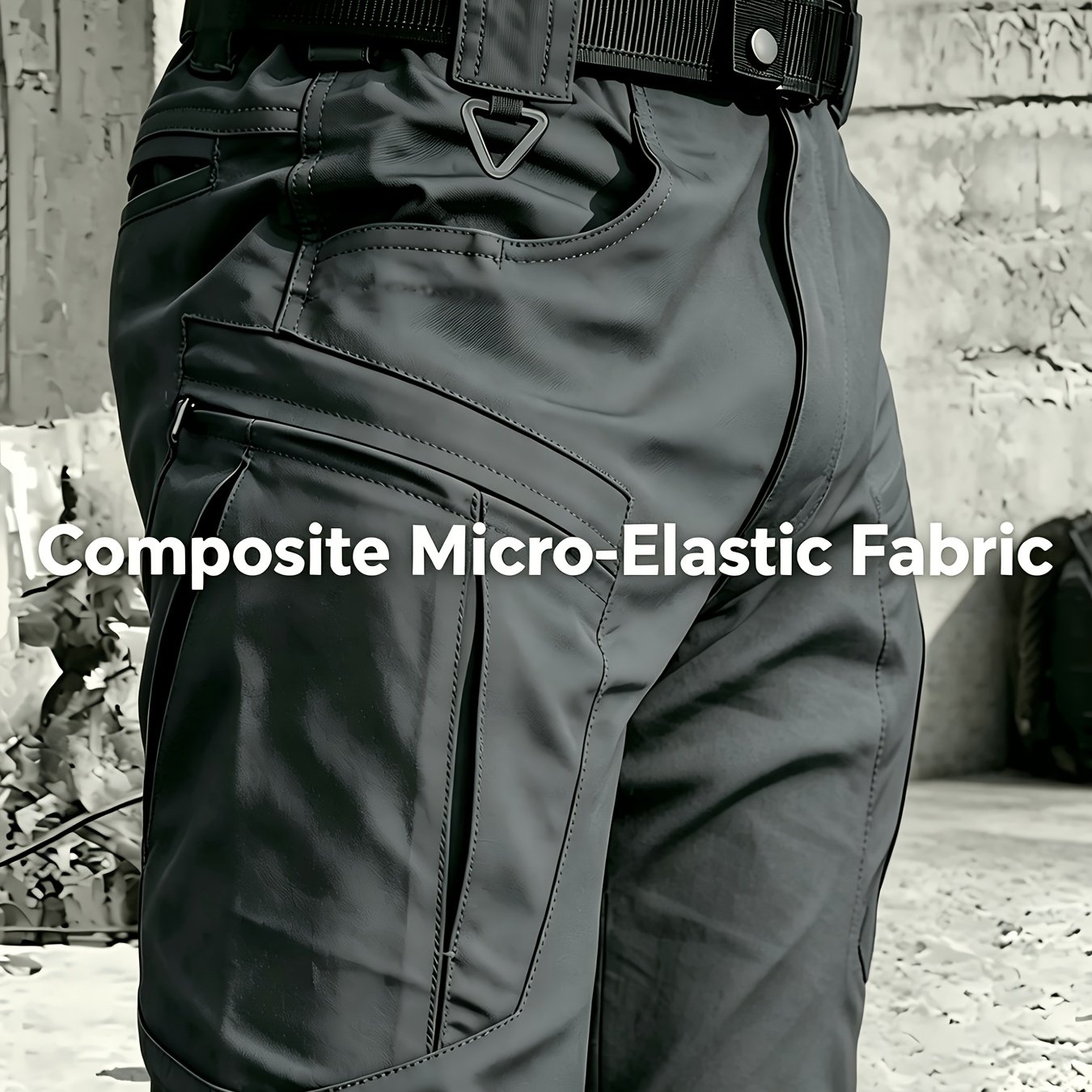 TEMU Pantalones cargo tácticos Thrimbor para hombre con múltiples bolsillos y cintura semi-elástica - Tejido y transpirable de micro-elasticidad