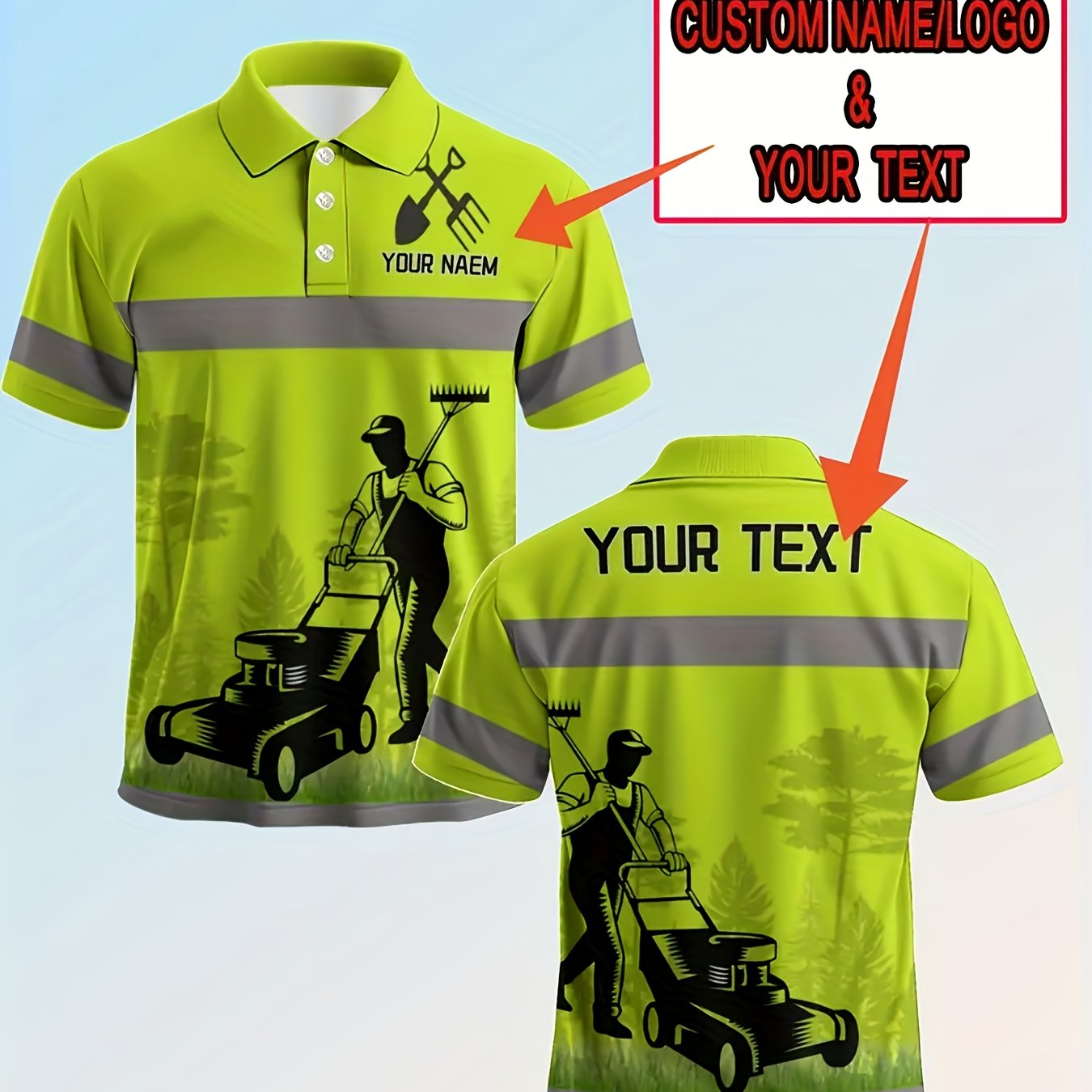 TEMU Custom Men's New Shirt Featuring A 3d Print Garden Worker Design, Accented With Contrasting Stripes, Made From Breathable Quick-dry Fabric, And