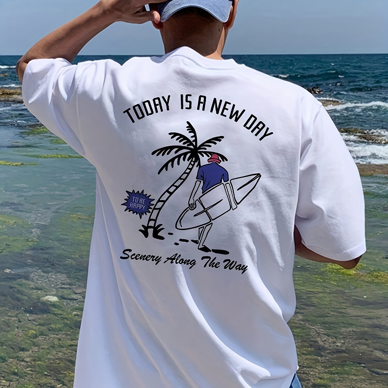 TEMU Camiseta de Manga Corta con Estampado de para Hombre, Deportes al en Verano
