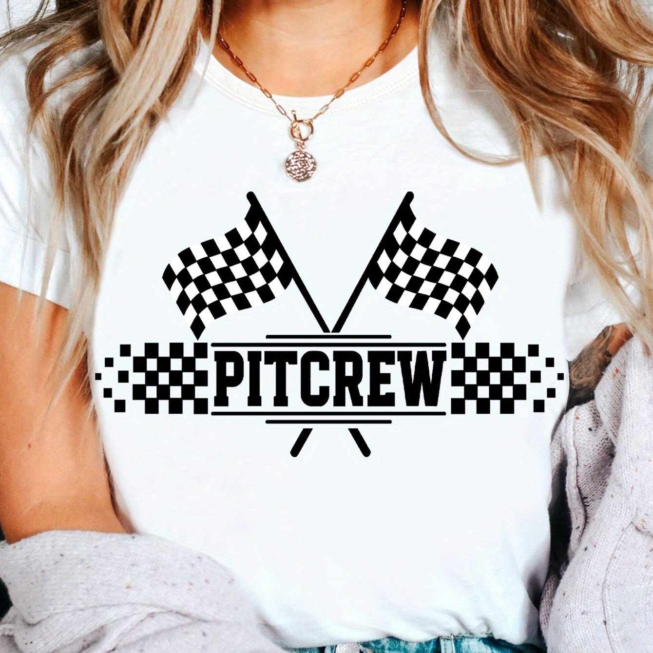 TEMU Printed T-shirts, Racing Party T-shirts, Group T-shirts, T-shirts, Racing Race Day T-shirts