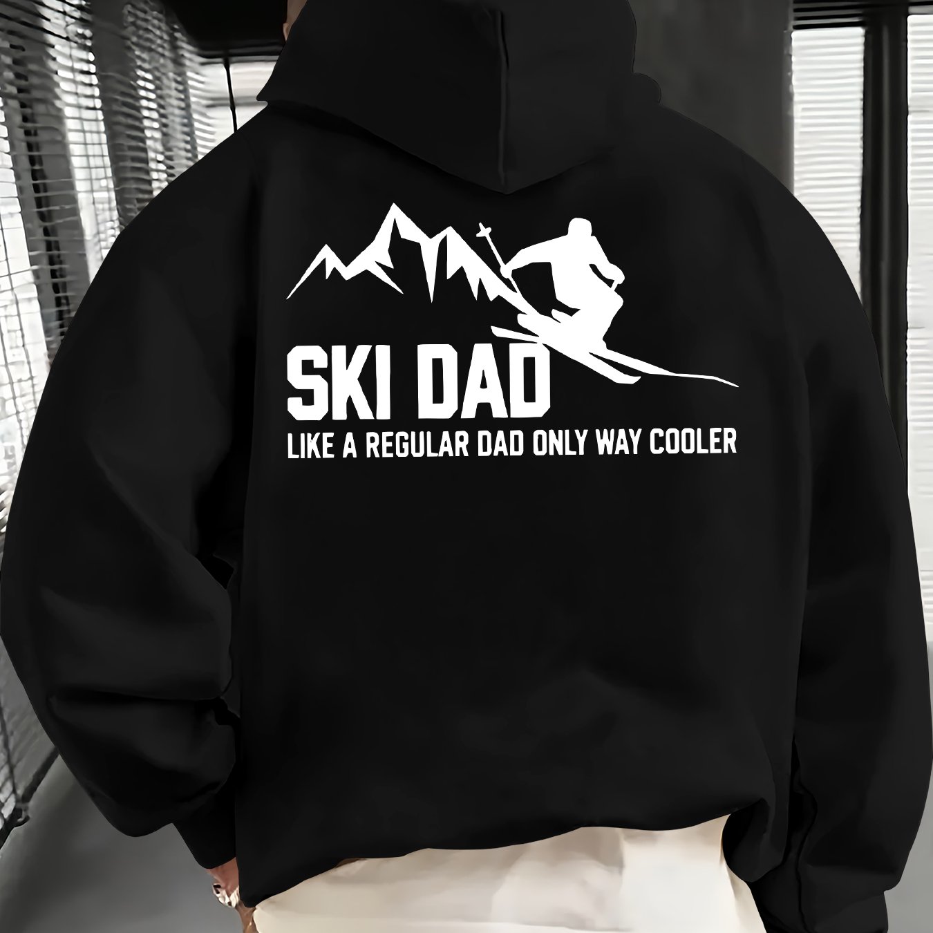 TEMU Men's Hooded Sweatshirt, Versatile And Casual, Featuring A Fashionable Ski Pattern. Suitable For Outdoor Wear And Home Use, This Men's Pullover