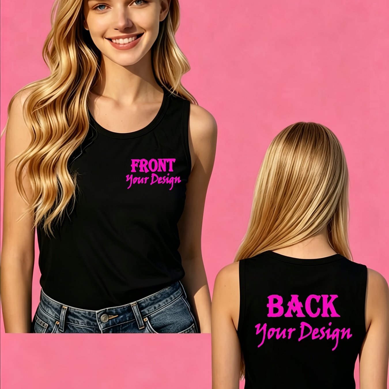 TEMU Chaleco personalizable con tu diseño, casual, elegante y versátil con estampado - para familiares y