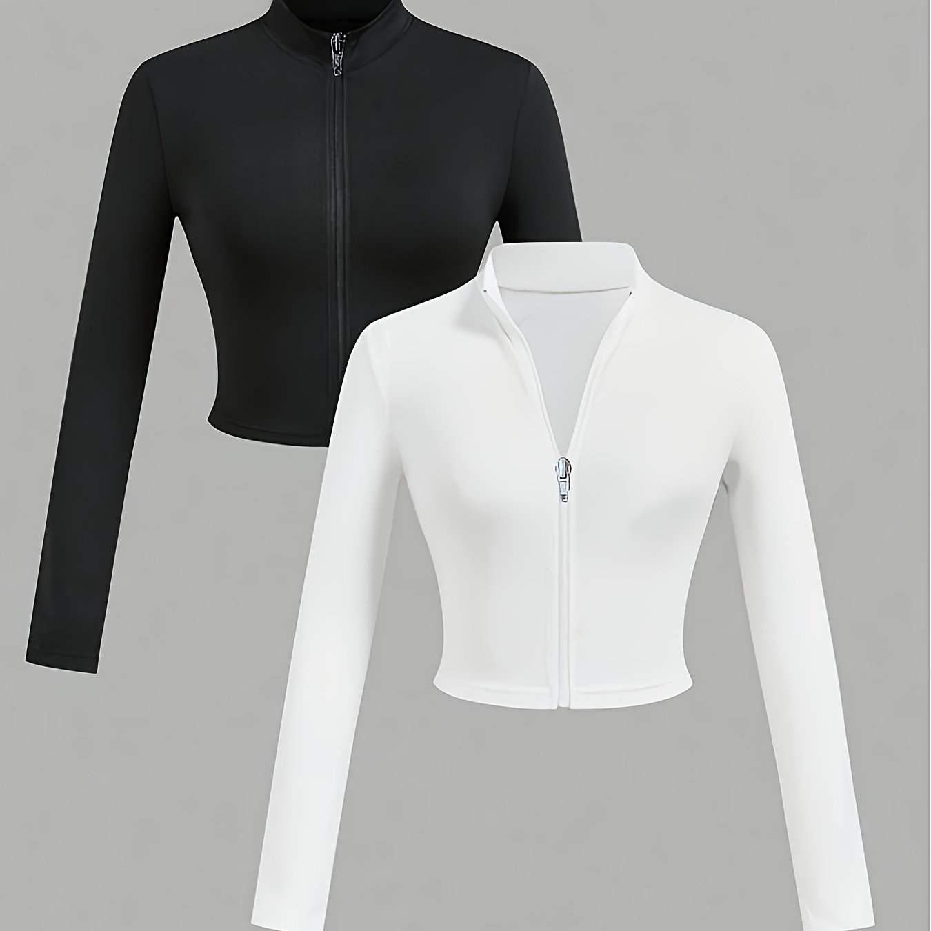 E-shop Freizeitjacke für Damen Zweiteiliges Set Freizeitjacke mit - und Mittelreißverschluss Zweiteiliges Set