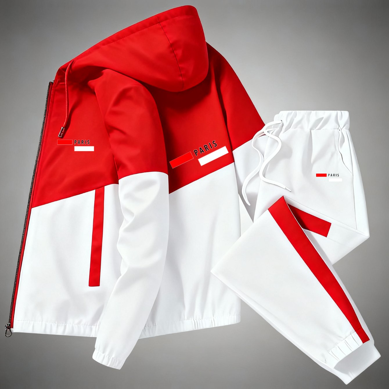 Image of This Two-piece Set Includes A Unisex Casual Hooded Jacket And A Pair Of Trousers, In A Of Colors, Plus Size