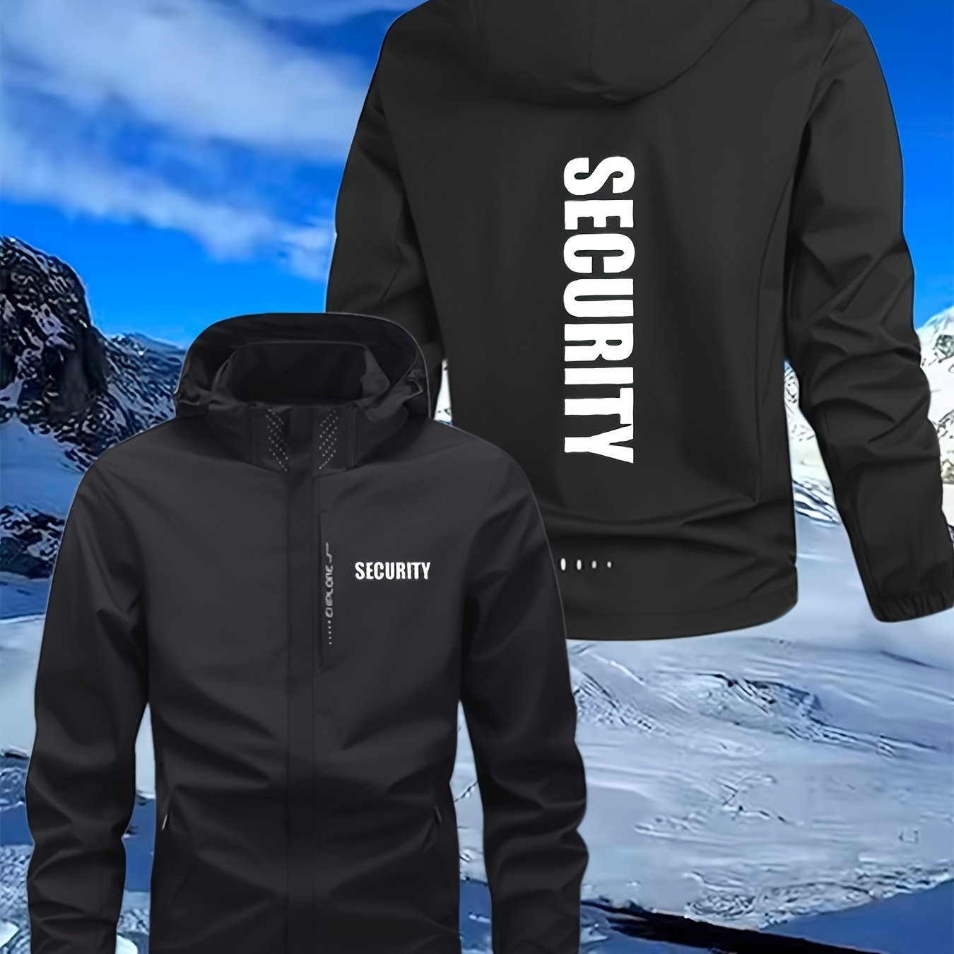 TEMU Security Men's Jacket, Windbreaker, Machine Washable, Trendy And Windproof